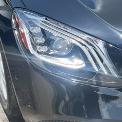 Splash Car Wash & 10-Minute Oil Change - My broken headlight after my car left the inside of the wash.