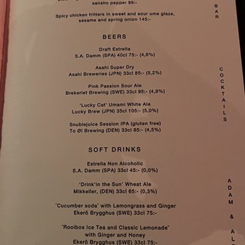 NORI BAR - Beers and Soft Drinks - Cocktail Bars Near Me - Stockholm, Alberta