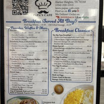 Papa's Cafe - Menu - American Near Me - Harker Heights, Texas