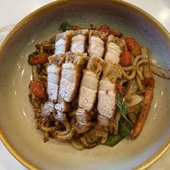 Prode - Drunken udon noodles with crispy pork belly - Thai Near Me - Little Neck, New York