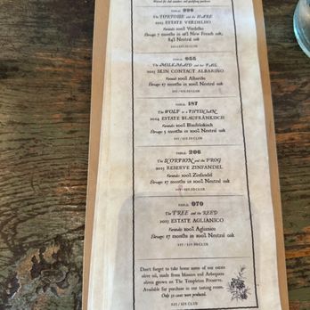 The Fableist Wine - Menu - Wineries Near Me - Templeton, California