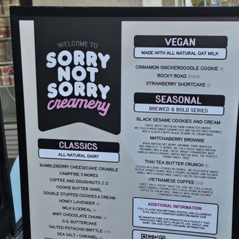 Sorry Not Sorry Creamery - Outdoor Sign - Ice Cream & Frozen Yogurt Near Me - Long Beach, California Sorry Not Sorry Creamery - Outdoor Sign - Ice Cream & Frozen Yogurt Near Me - Long Beach, California