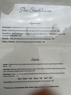 Menu photo 4 The Steakhouse Savannah, GA Menu photo 4 The Steakhouse Savannah, GA
