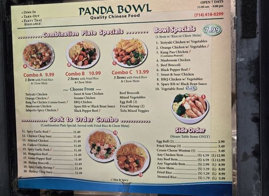 Menu photo 2 Panda Bowl Fountain Valley, CA Menu photo 2 Panda Bowl Fountain Valley, CA