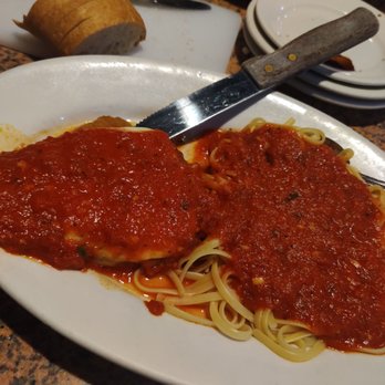 Baci Italian Bistro - Full chicken parmigiana with linguine. - Italian Near Me - Mesa, Arizona