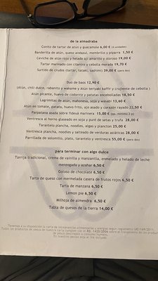 Menu photo 1 La Marmita Cádiz, CA