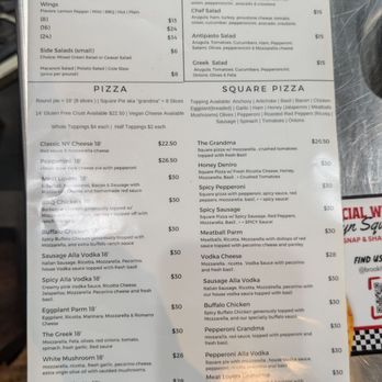 Brooklyn Square - Pizza Menu Summer 2026 - Pizza Near Me - Pasadena, California