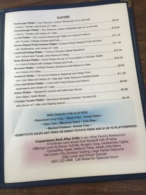 Menu photo 8 The Cooperstown Diner Cooperstown, NY Menu photo 8 The Cooperstown Diner Cooperstown, NY