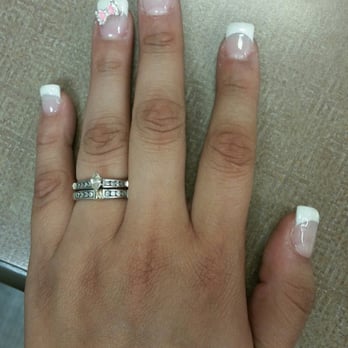 Fancy Nails - Full set french tip with bow accent - Nail Salons Near Me - North Las Vegas, Nevada Fancy Nails - Full set french tip with bow accent - Nail Salons Near Me - North Las Vegas, Nevada