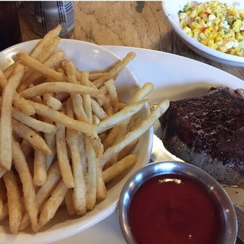 Down On Grayson - House Feature: Filet with skinny fries, substitution of corn-off-the cob - New American Near Me - San Antonio, Texas Down On Grayson - House Feature: Filet with skinny fries, substitution of corn-off-the cob - New American Near Me - San Antonio, Texas