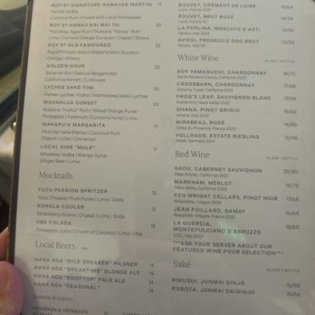 Roy's Hawaii Kai - Signature cocktails June 2026 - Hawaiian Near Me - Honolulu, Hawaii