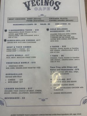 Menu photo 3 Vecinos Cafe Kerrville, TX