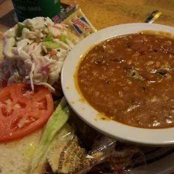 Flanigan's - Davie Tower Shops - Crab salad sandwich and beef/ bean stew - Seafood Near Me - Davie, Florida