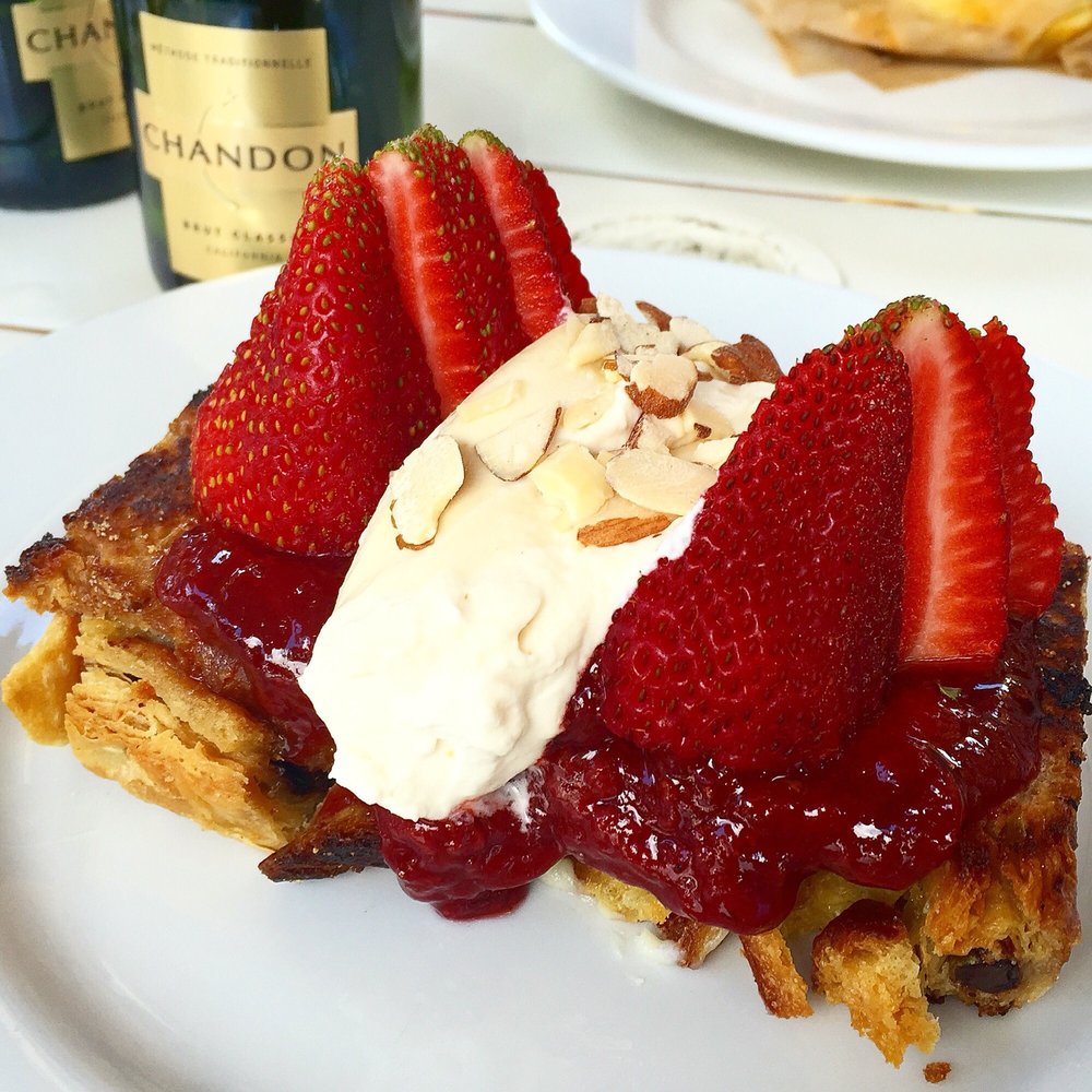Kitchenette - Chocolate almond croissant French toast..more like a bread pudding, but delish! - Breakfast & Brunch Near Me - Templeton, California Kitchenette - Chocolate almond croissant French toast..more like a bread pudding, but delish! - Breakfast & Brunch Near Me - Templeton, California
