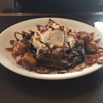 Lucky's Cafe - Chocolate waffles with chocolate fudge, caramel and bananas. - Coffee & Tea Near Me - Cleveland, Ohio Lucky's Cafe - Chocolate waffles with chocolate fudge, caramel and bananas. - Coffee & Tea Near Me - Cleveland, Ohio