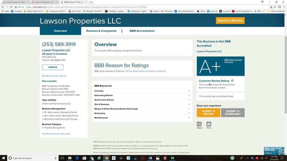 LAWSON PROPERTIES, LLC Updated August 2024 Lakewood, Washington