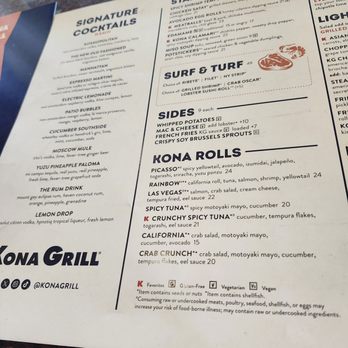 Kona Grill - Menu - New American Near Me - Iselin, New Jersey