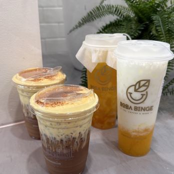 Binge Coffee House - egg coffee, cloudy mango, mango fruit tea - Bubble Tea Near Me - San Francisco, California