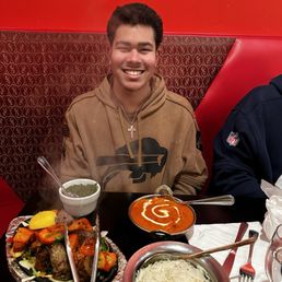 Mixed grill lamb, chix ground lamb and shrimp! The spinach was very spicy! The lamb was tough! Butter chix was great! Mixed grill lamb, chix ground lamb and shrimp! The spinach was very spicy! The lamb was tough! Butter chix was great!