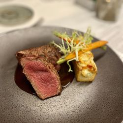 Masraff's - 8oz. Filet Mignon lobster boursin potato confit heirloom baby carrots, Creole Bordelaise