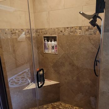 Danco Tile Works - Beautiful full travertine shower - Tiling Near Me Danco Tile Works - Beautiful full travertine shower - Tiling Near Me