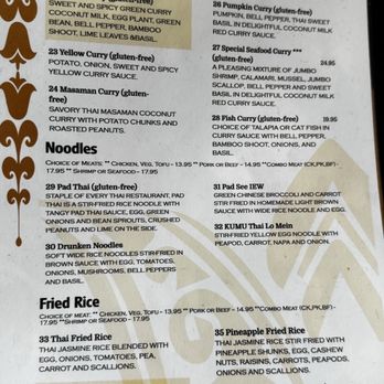 Kumu Thai Restaurant - Menu - Thai Near Me - Tulsa, Oklahoma