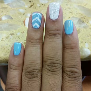 Candy Nails - Beautiful chevron pattern done by hand. - Nail Salons Near Me - Las Vegas, Nevada