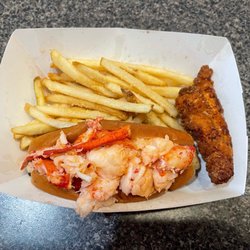 Angie’s Prime Grill - Warm Butter lobster sandwich with fries...with a side of the battered lobster.