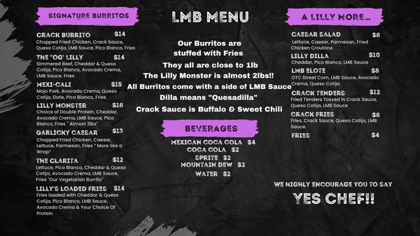 Menu photo 2 Lilly Monster Burritos Mount Holly, NC Menu photo 2 Lilly Monster Burritos Mount Holly, NC