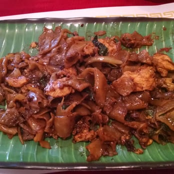 Thai Garden - Partially eaten Pad Kee Mao without bell pepper. Chicken, egg, onion, and flat noodles. AMAZING!! - Thai Near Me - Oceanside, California Thai Garden - Partially eaten Pad Kee Mao without bell pepper. Chicken, egg, onion, and flat noodles. AMAZING!! - Thai Near Me - Oceanside, California