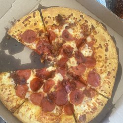 Domino's Pizza - You can see the section with no cheese and no tomato sauce