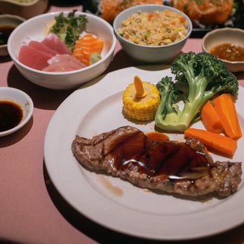 Matsu Restaurant - Beef Teriyaki & Sashimi combo dinner! - Sushi Bars Near Me - Huntington Beach, California
