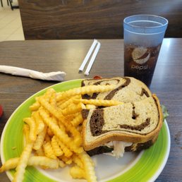 a sandwich and french fries