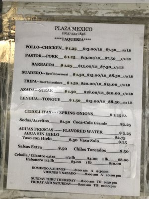 Menu photo 2 Plaza Mexico Wahneta, FL