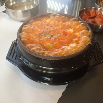 Tofu Plus - Kimchi and beef soon tofu! Boiling hot when served - Korean Near Me - Cupertino, California