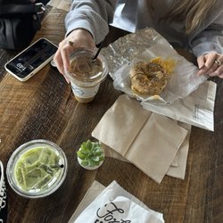 Foxtail - Matcha , latter , and egg & cheese everything bagel !