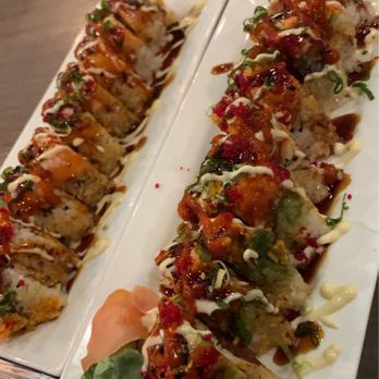 KuniSama - Kuni roll and a salmon roll I ordered that I forgot the name of and I told them to make it extra spicy lol - Sushi Bars Near Me - Fresno, California KuniSama - Kuni roll and a salmon roll I ordered that I forgot the name of and I told them to make it extra spicy lol - Sushi Bars Near Me - Fresno, California