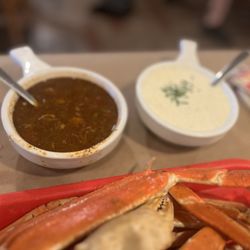 On The Bay Seafood - Soup was 5/10 But I'm not a huge old bay or cheesy girl but my friend loved the clam chowder or crab chowder
