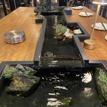 Palette Tea Garden & Dim Sum - Goldfish pond inside the table - Dim Sum Near Me - San Mateo, California