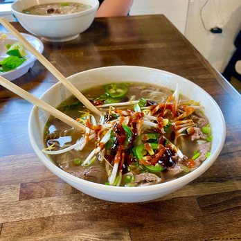 Pho & Beyond - Pho with rare beef and brisket (we added the condiments!) - Vietnamese Near Me - Strongsville, Ohio Pho & Beyond - Pho with rare beef and brisket (we added the condiments!) - Vietnamese Near Me - Strongsville, Ohio