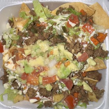 Flores Restaurante - 23. Nachos Locos w/ground beef (it's more like a taco salad) - Mexican Near Me - Garland, Texas