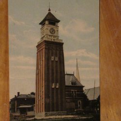 Gananoque Clock Tower - A vintage postcard of the clock tower from the early 1900's - from the collection of GanWalking.