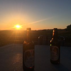 Søby Camping - Sunset from common patio area.