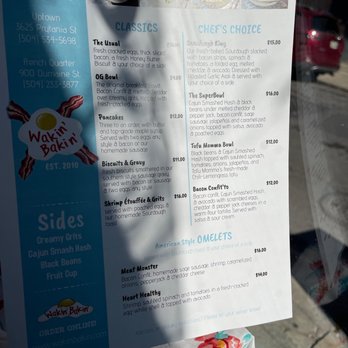 Wakin' Bakin' - Menu - Breakfast & Brunch Near Me - New Orleans, Louisiana Wakin' Bakin' - Menu - Breakfast & Brunch Near Me - New Orleans, Louisiana