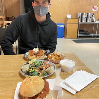 Pop Up Hot Chicken - Sando, kale salad, gouda mac, dill fries, chicken & waffles - Chicken Shop Near Me - Bloomington, Illinois