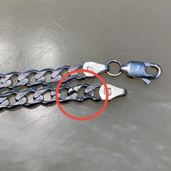 Walls Jewelers - Link on the Cuban bracelet wasn't smoothed out, you can see a glob of molted silver.