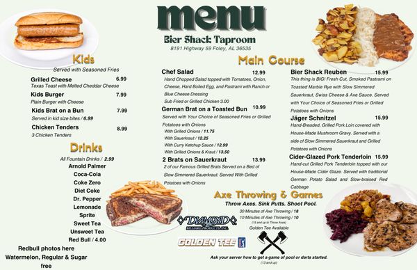 Menu photo 1 Bier Shack Taproom Foley, AL Menu photo 1 Bier Shack Taproom Foley, AL