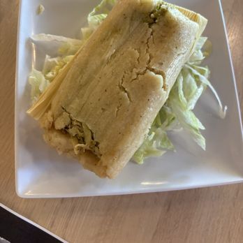 Taco Maya - Chicken Tamales $4 tasty but dry with thick corn meal, used salsa bar to remedy - Mexican Near Me - Downers Grove, Illinois