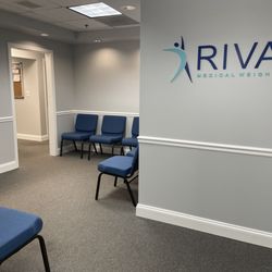 Rivas Medical Weight Loss - The welcoming interior waiting area in Waldorf, featuring our Rivas Medical Weight Loss logo.