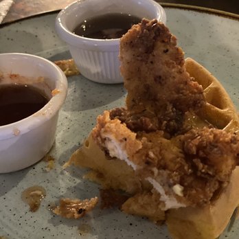 Le Moo - Chicken and Waffle, the hot syrup is fire. - Steakhouses Near Me - Louisville, Kentucky Le Moo - Chicken and Waffle, the hot syrup is fire. - Steakhouses Near Me - Louisville, Kentucky